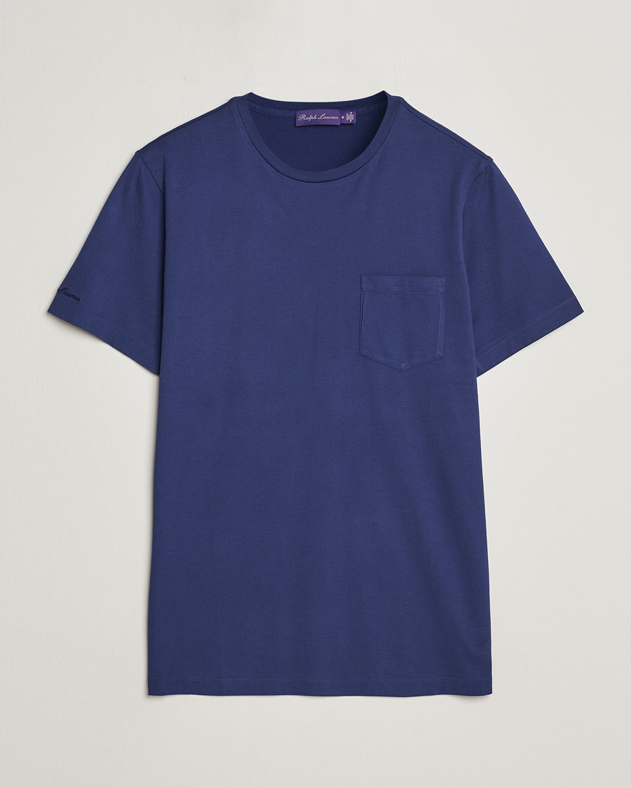 Men | T-Shirts | Ralph Lauren Purple Label | Garment Dyed Cotton T-Shirt Spring Navy