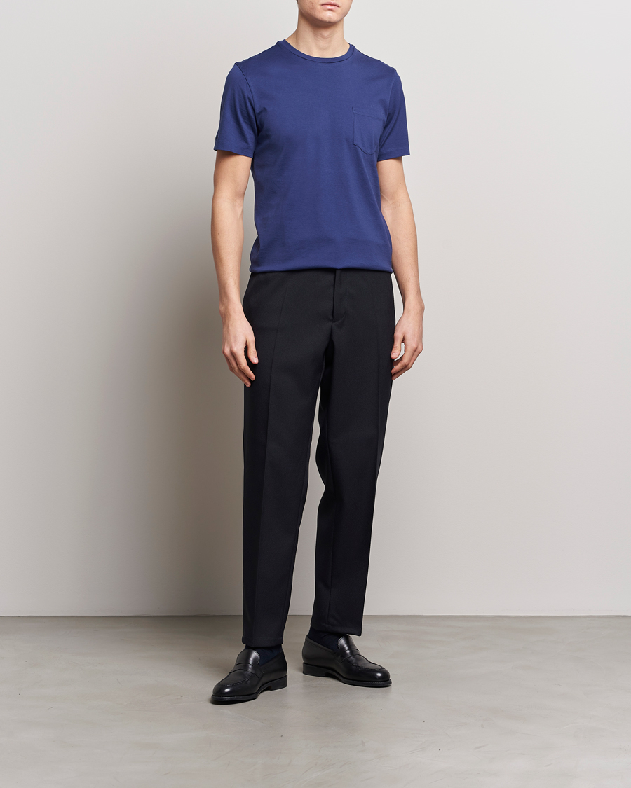 Men | T-Shirts | Ralph Lauren Purple Label | Garment Dyed Cotton T-Shirt Spring Navy