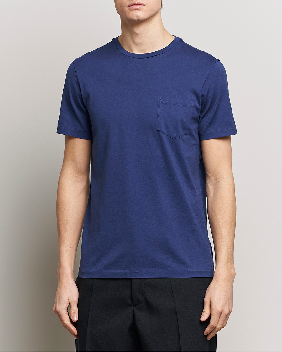 Men |  | Ralph Lauren Purple Label | Garment Dyed Cotton T-Shirt Spring Navy