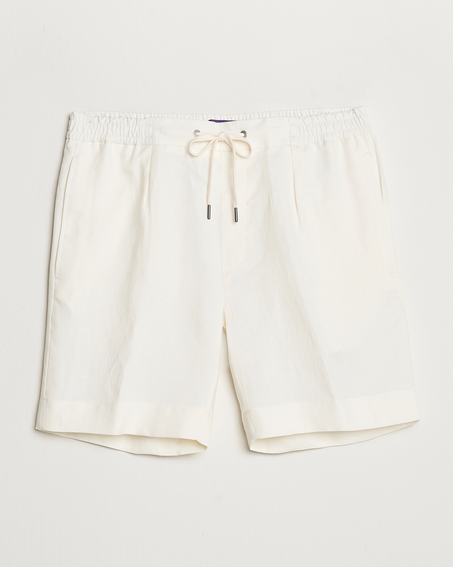 Men | Shorts | Ralph Lauren Purple Label | Linen/Silk Drawstring Shorts White
