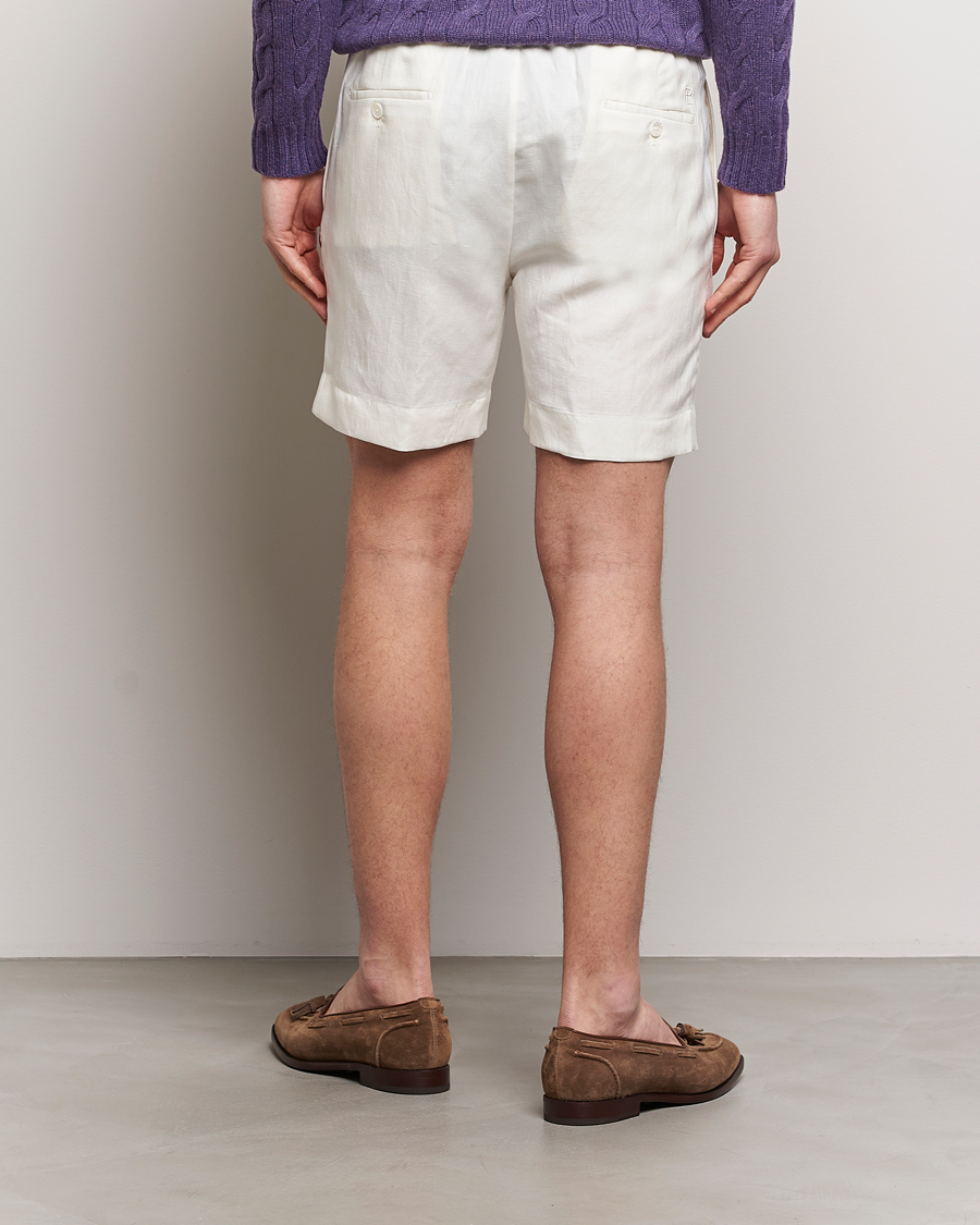 Men | Shorts | Ralph Lauren Purple Label | Linen/Silk Drawstring Shorts White