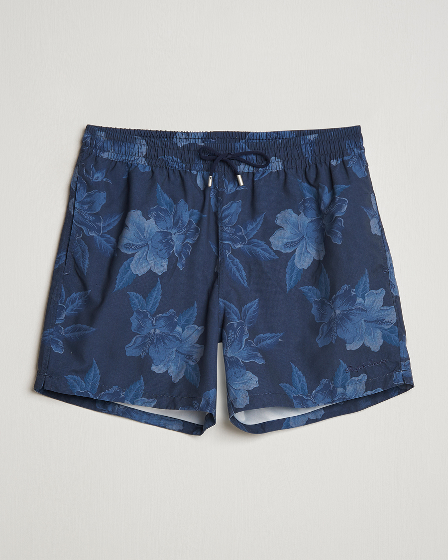 Men | Swimwear | Ralph Lauren Purple Label | Amalfi Swim Shorts Navy Hibiscus