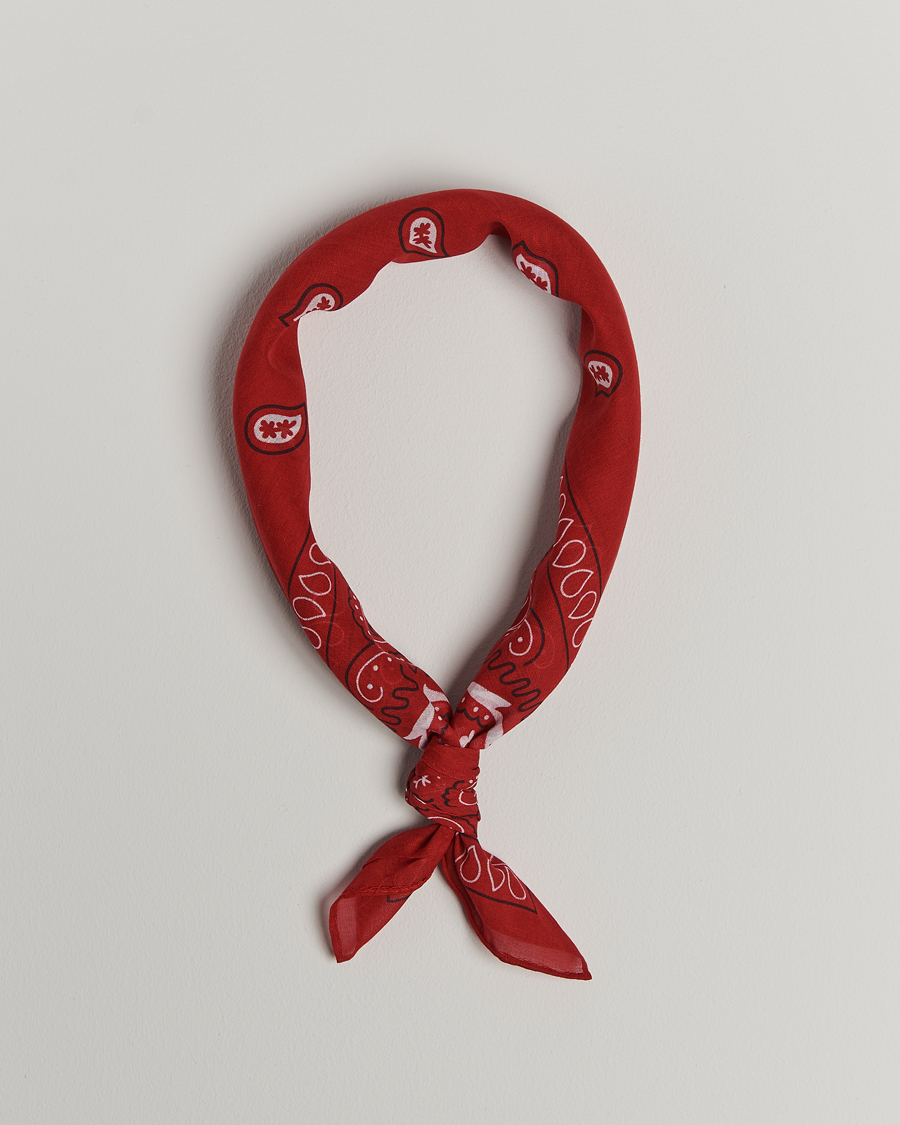 Men | Amanda Christensen Cotton Voilé Printed Paisley Bandana Red | Amanda Christensen | Cotton Voilé Printed Paisley Bandana Red