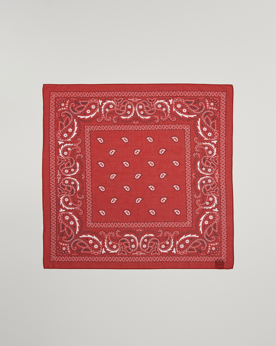 Men | Amanda Christensen Cotton Voilé Printed Paisley Bandana Red | Amanda Christensen | Cotton Voilé Printed Paisley Bandana Red