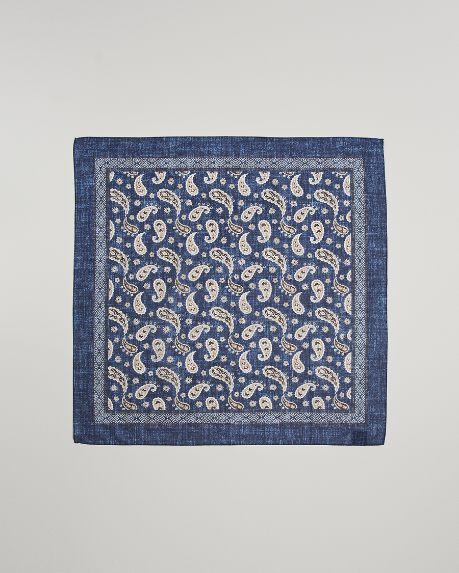 Men | Amanda Christensen Cotton Voilé Printed Paisley Bandana Navy | Amanda Christensen | Cotton Voilé Printed Paisley Bandana Navy