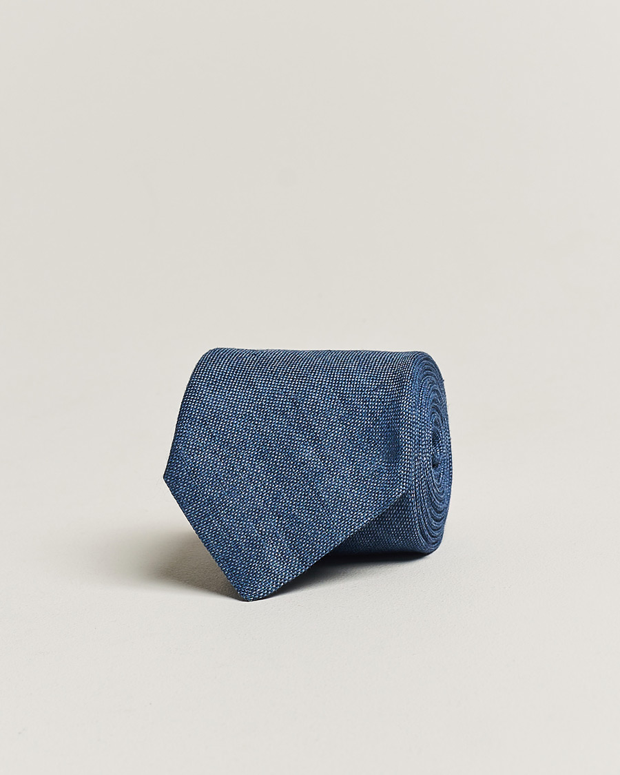 Men | Amanda ChristensenHopsack Linen 8cm TieBlue | Amanda Christensen | Amanda ChristensenHopsack Linen 8cm TieBlue