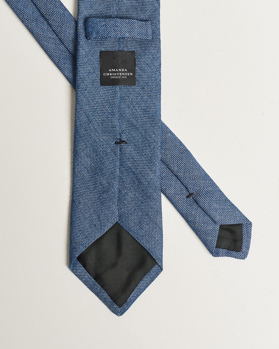Men | Amanda ChristensenHopsack Linen 8cm TieBlue | Amanda Christensen | Amanda ChristensenHopsack Linen 8cm TieBlue