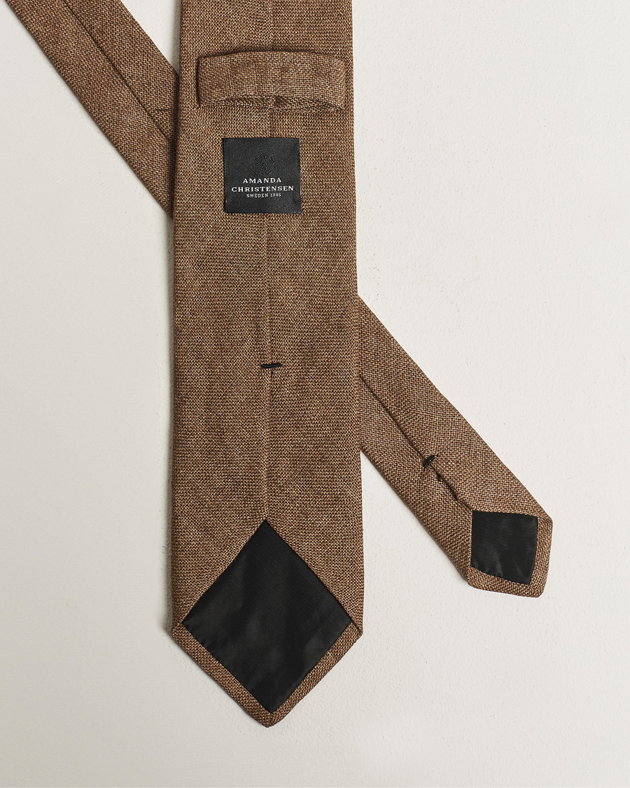 Men | Ties | Amanda Christensen | Amanda ChristensenHopsack Linen 8cm TieBrown