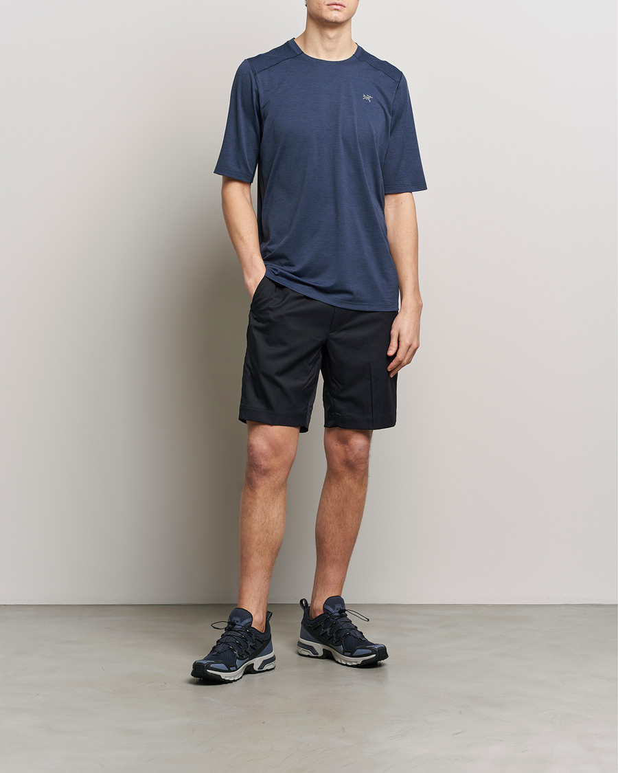 Arc'teryx Cormac Crew Neck T-Shirt Black Sapphire Heather at