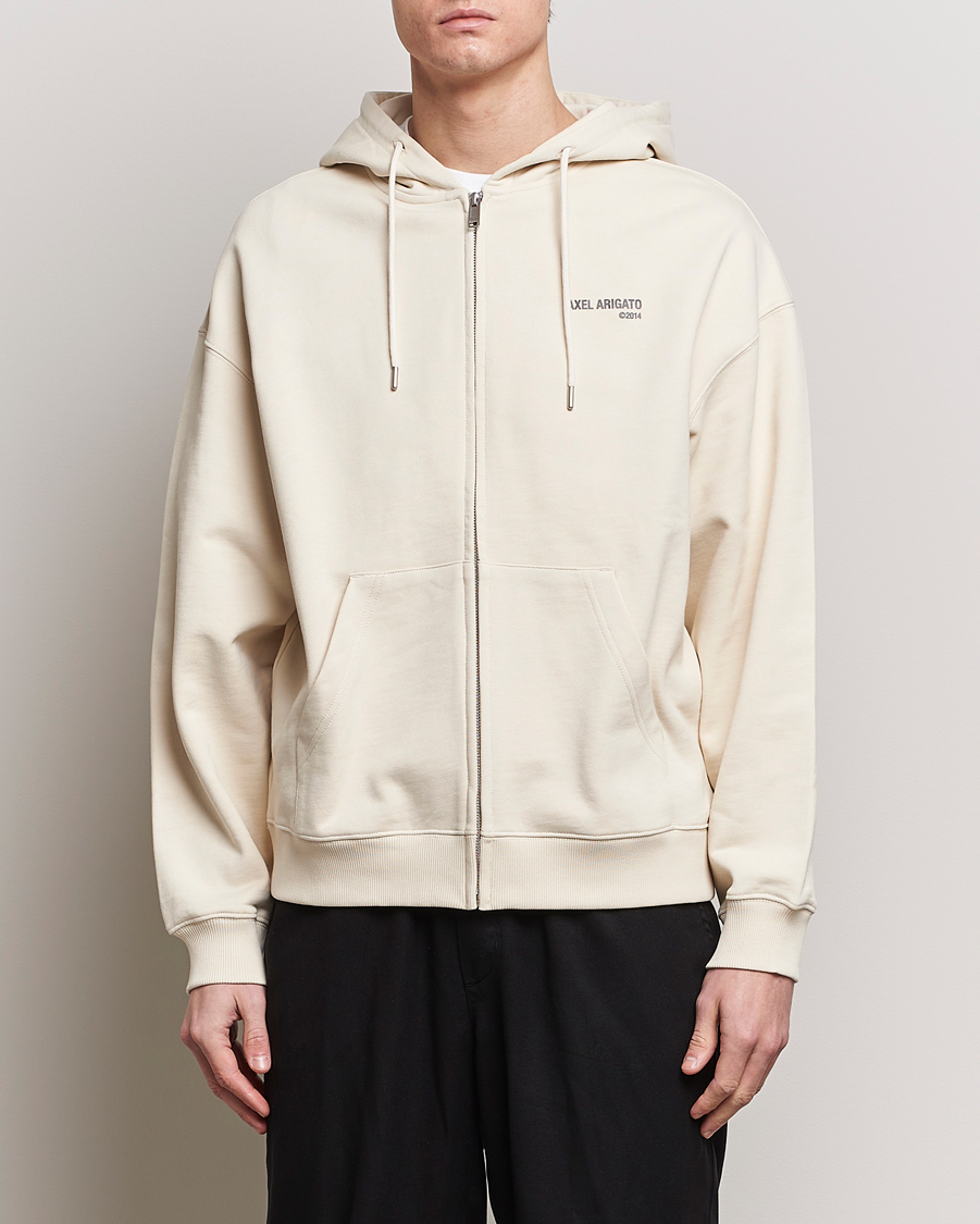 Men | Sweaters & Knitwear | Axel Arigato | Field Full Zip Hoodie Pale Beige