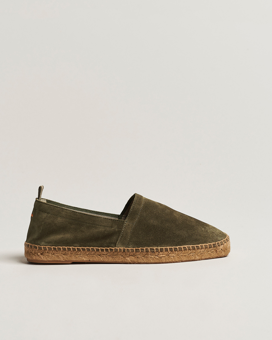 Men | Espadrilles | Castañer | Pablo Casual Suede Espadrilles Verde Bosque