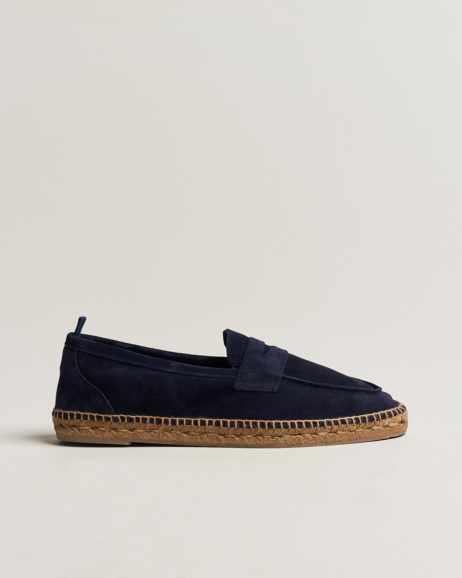 Men | Espadrilles | Castañer | Nacho Casual Suede Loafers Azul Oscuro