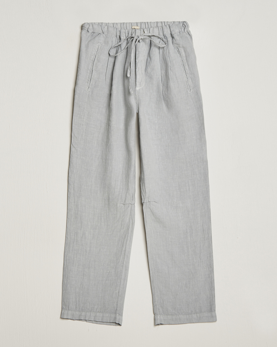 Men | Trousers | Massimo Alba | Keywest Linen Drawstring Pants Light Grey
