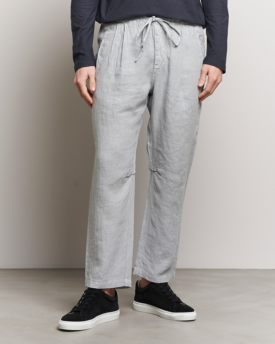 Men |  | Massimo Alba | Keywest Linen Drawstring Pants Light Grey