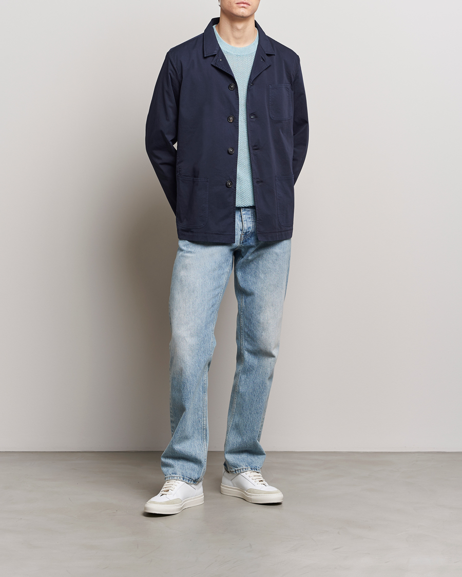 Men | Shirts | Massimo Alba | Florida Stone Washed Shirt Jacket Navy