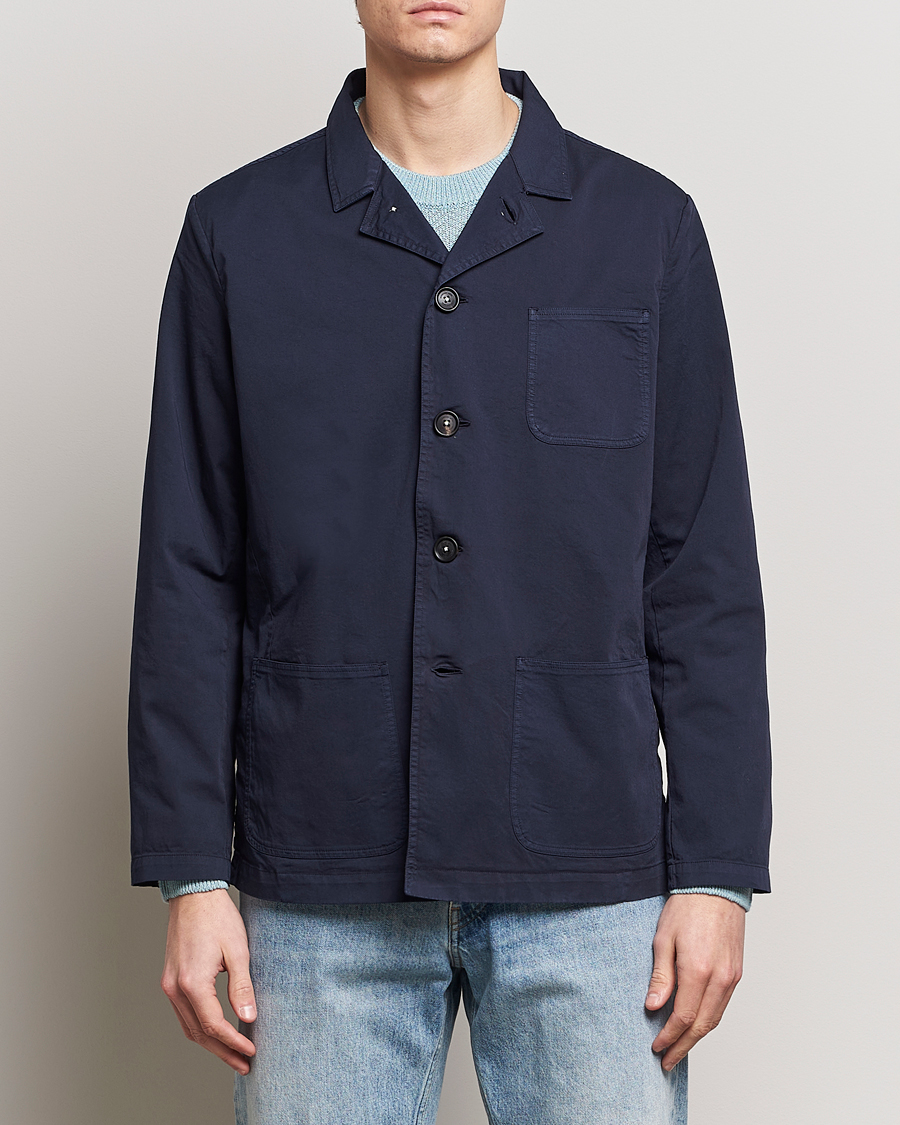 Men | Shirts | Massimo Alba | Florida Stone Washed Shirt Jacket Navy