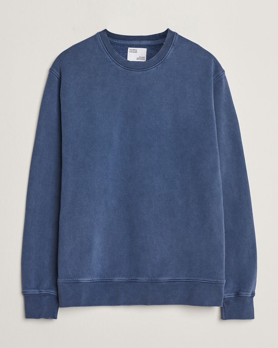 Men | Sweaters & Knitwear | Colorful Standard | Classic Organic Crew Neck Sweat Neptune Blue