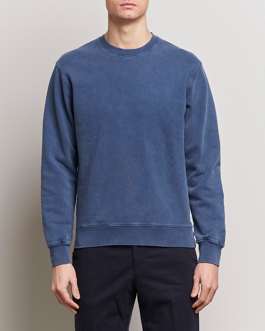 Men | Sweaters & Knitwear | Colorful Standard | Classic Organic Crew Neck Sweat Neptune Blue