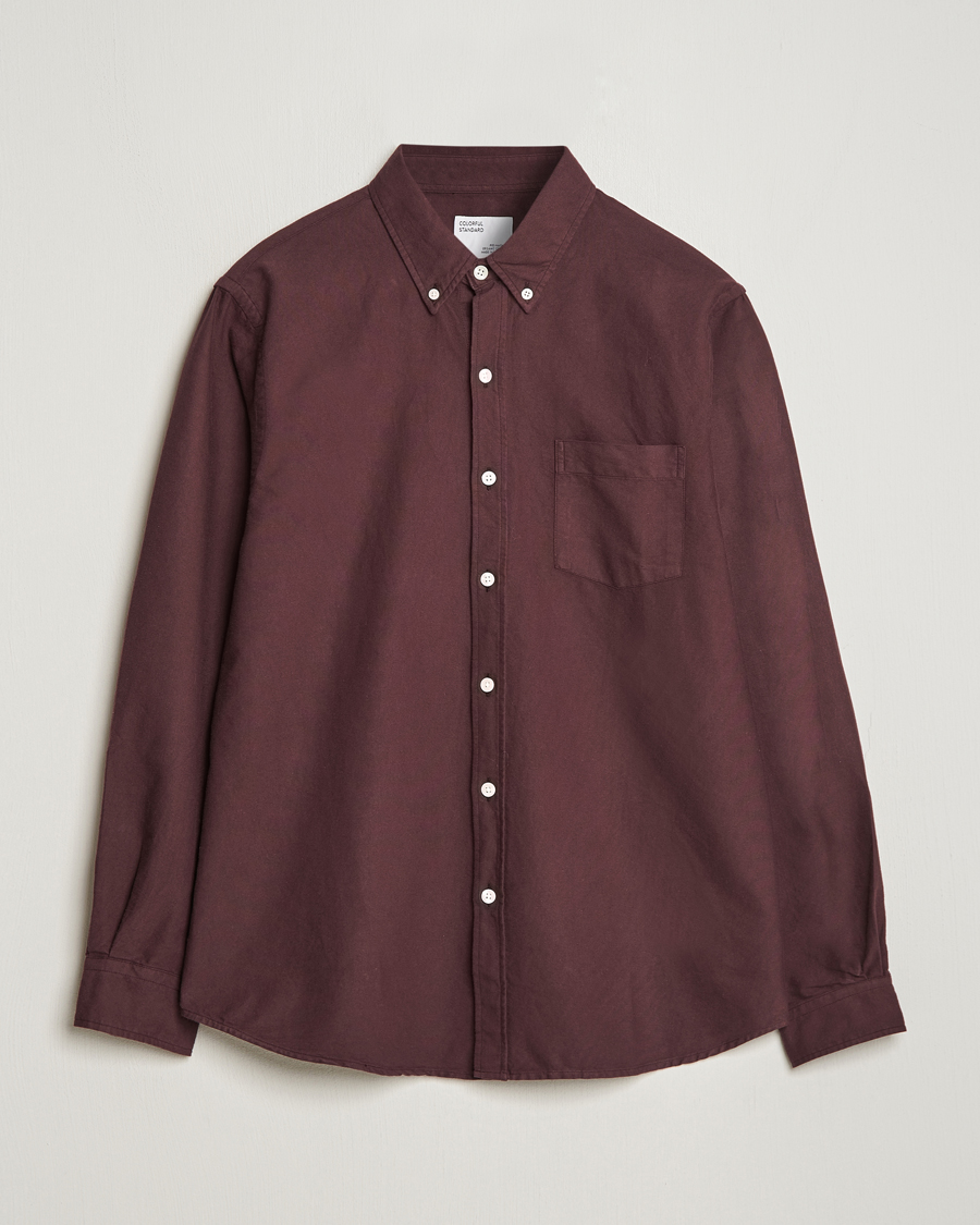 Men | Shirts | Colorful Standard | Classic Organic Oxford Button Down Shirt Oxblood Red