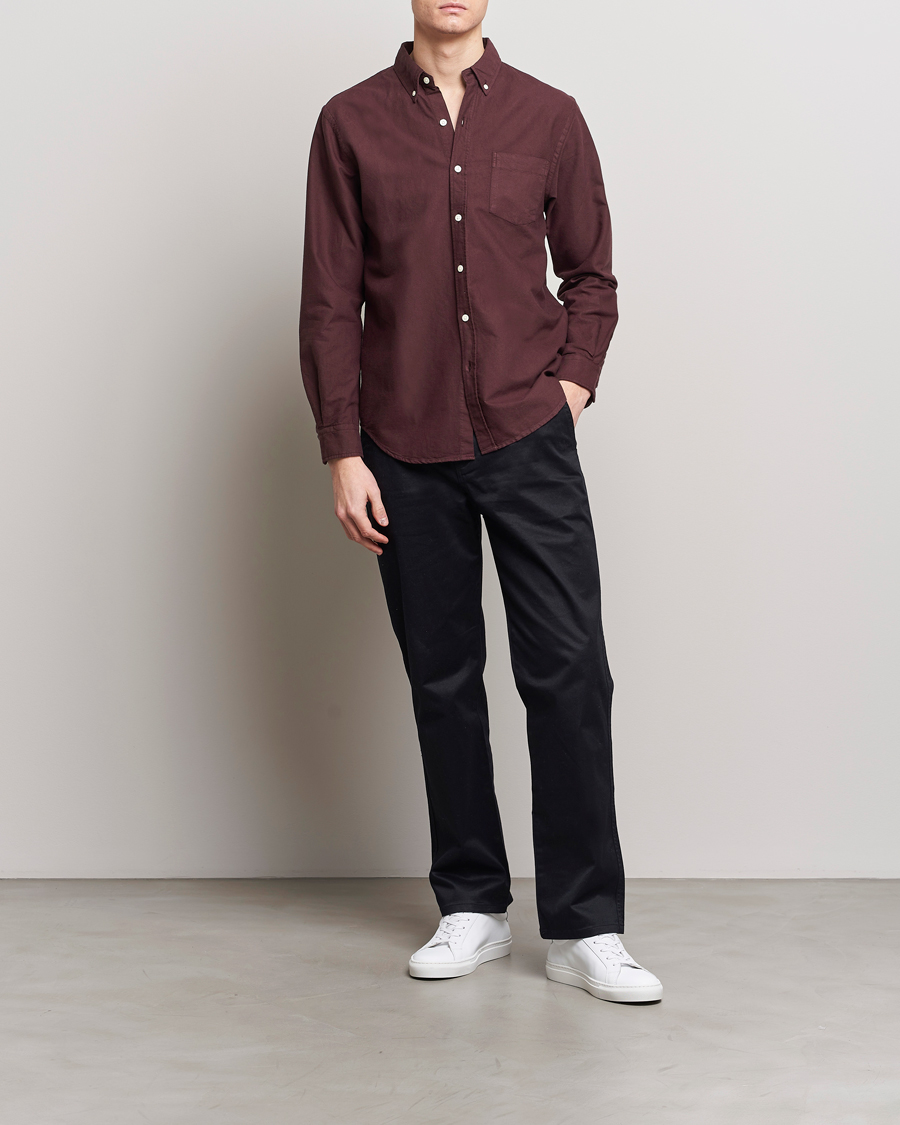 Men | Shirts | Colorful Standard | Classic Organic Oxford Button Down Shirt Oxblood Red