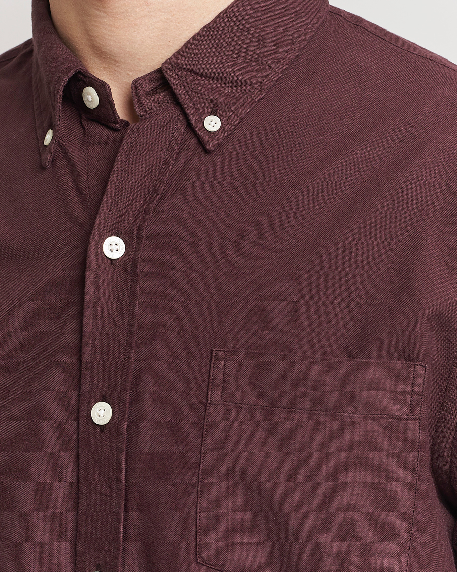 Men | Shirts | Colorful Standard | Classic Organic Oxford Button Down Shirt Oxblood Red