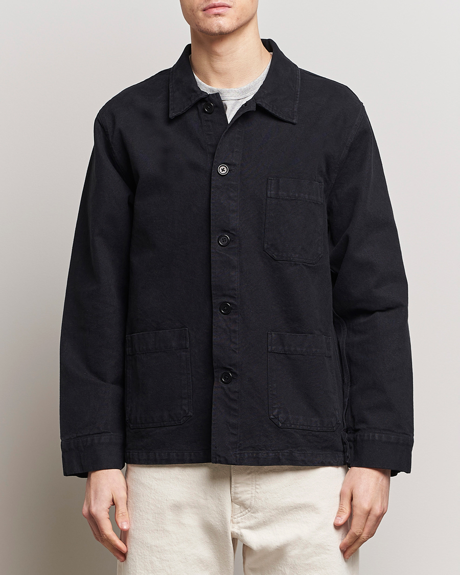 Men | Shirt Jackets | Colorful Standard | Organic Workwear Jacket Deep Black