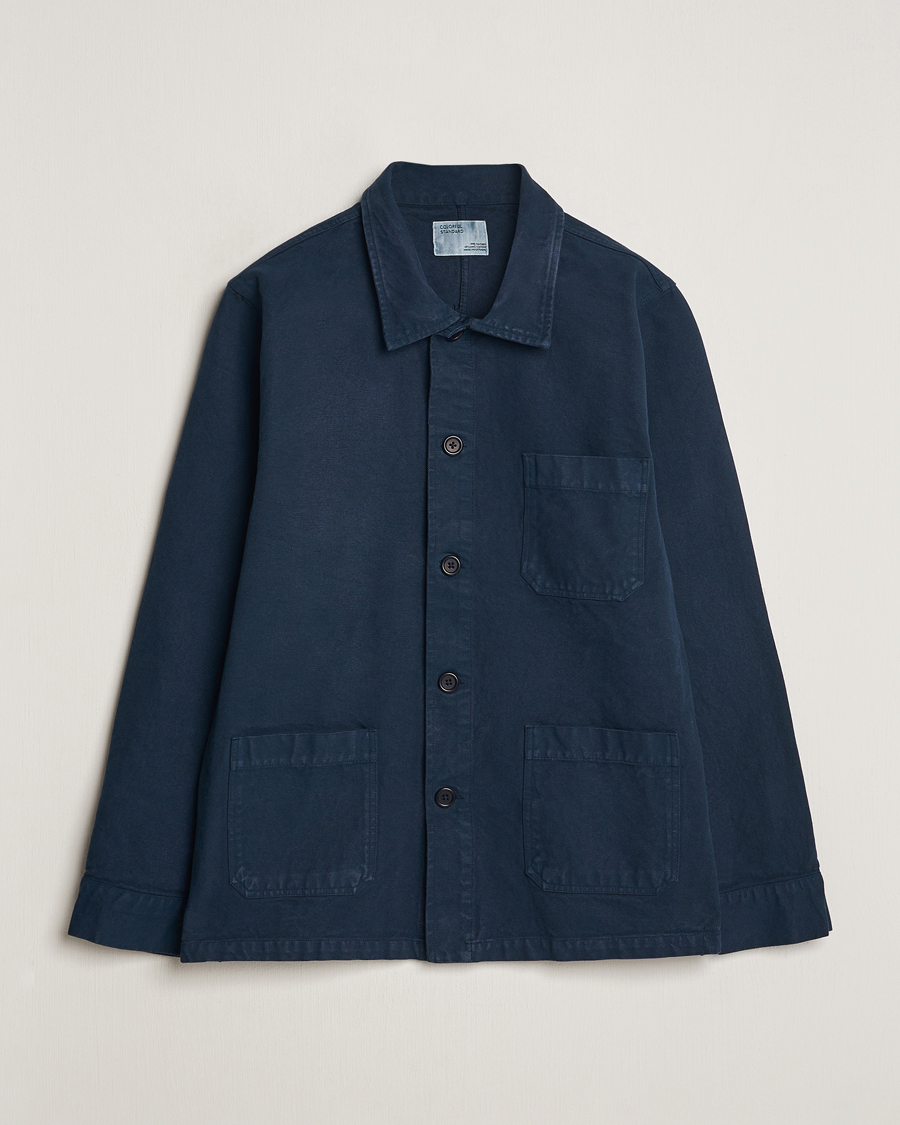 Men | Shirts | Colorful Standard | Organic Workwear Jacket Navy Blue