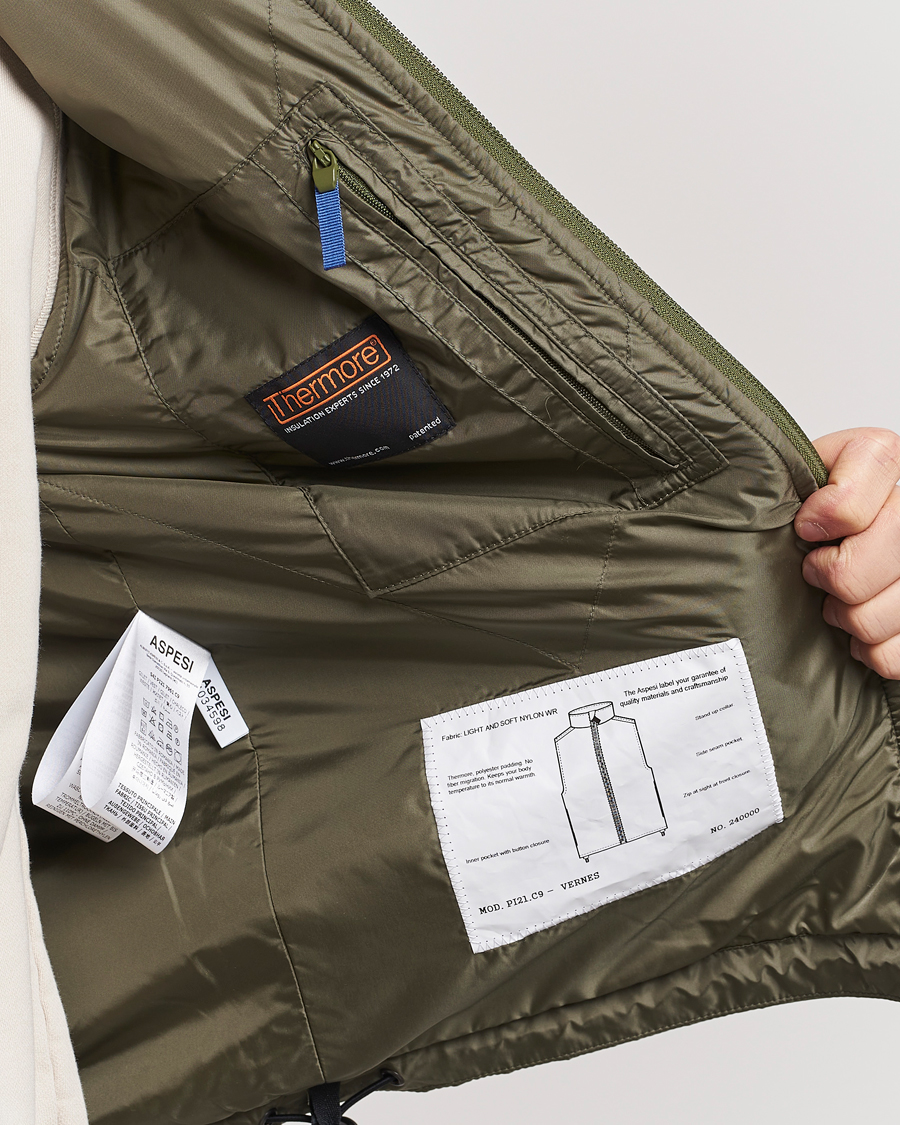 Men | Coats & Jackets | Aspesi | Vernes Nylon Gilet Sage