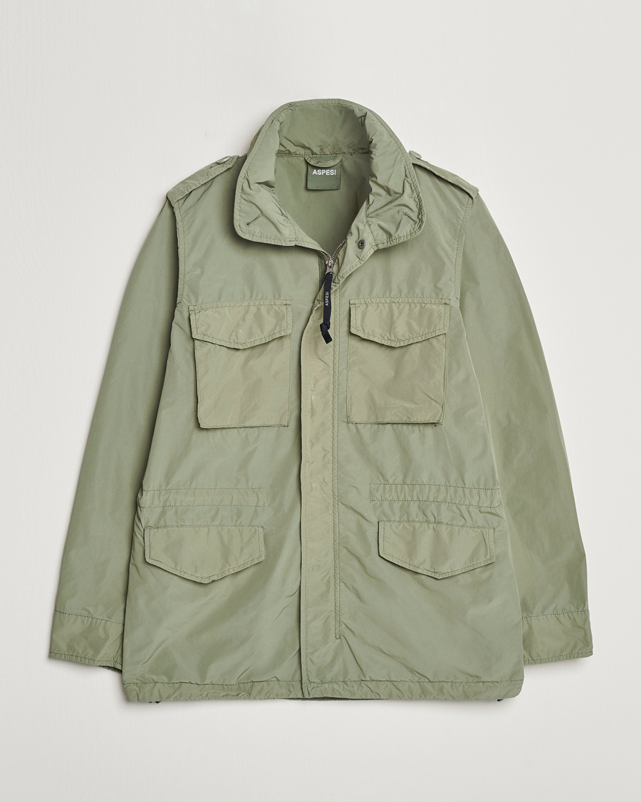 Men | Coats & Jackets | Aspesi | Giubotto Garment Dyed Field Jacket Sage