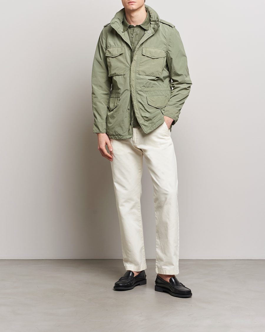 Men | Coats & Jackets | Aspesi | Giubotto Garment Dyed Field Jacket Sage