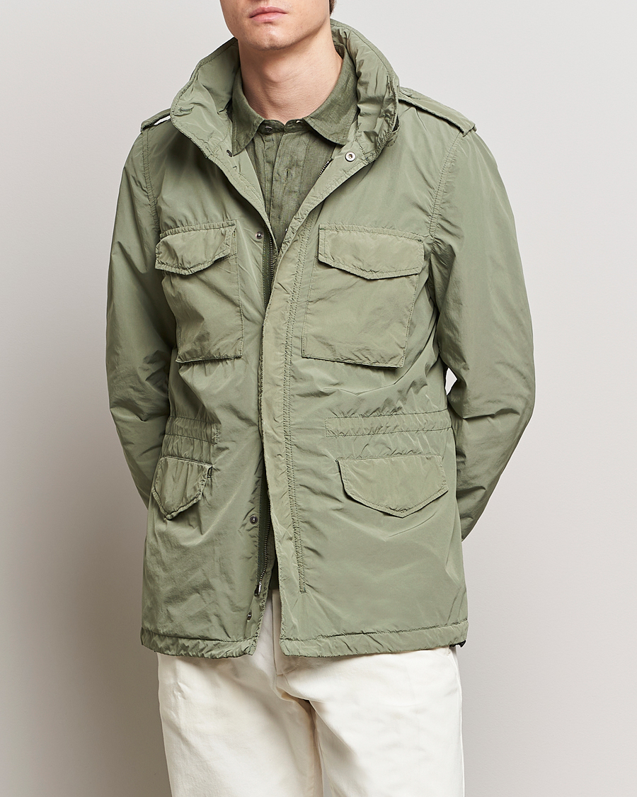 Men |  | Aspesi | Giubotto Garment Dyed Field Jacket Sage