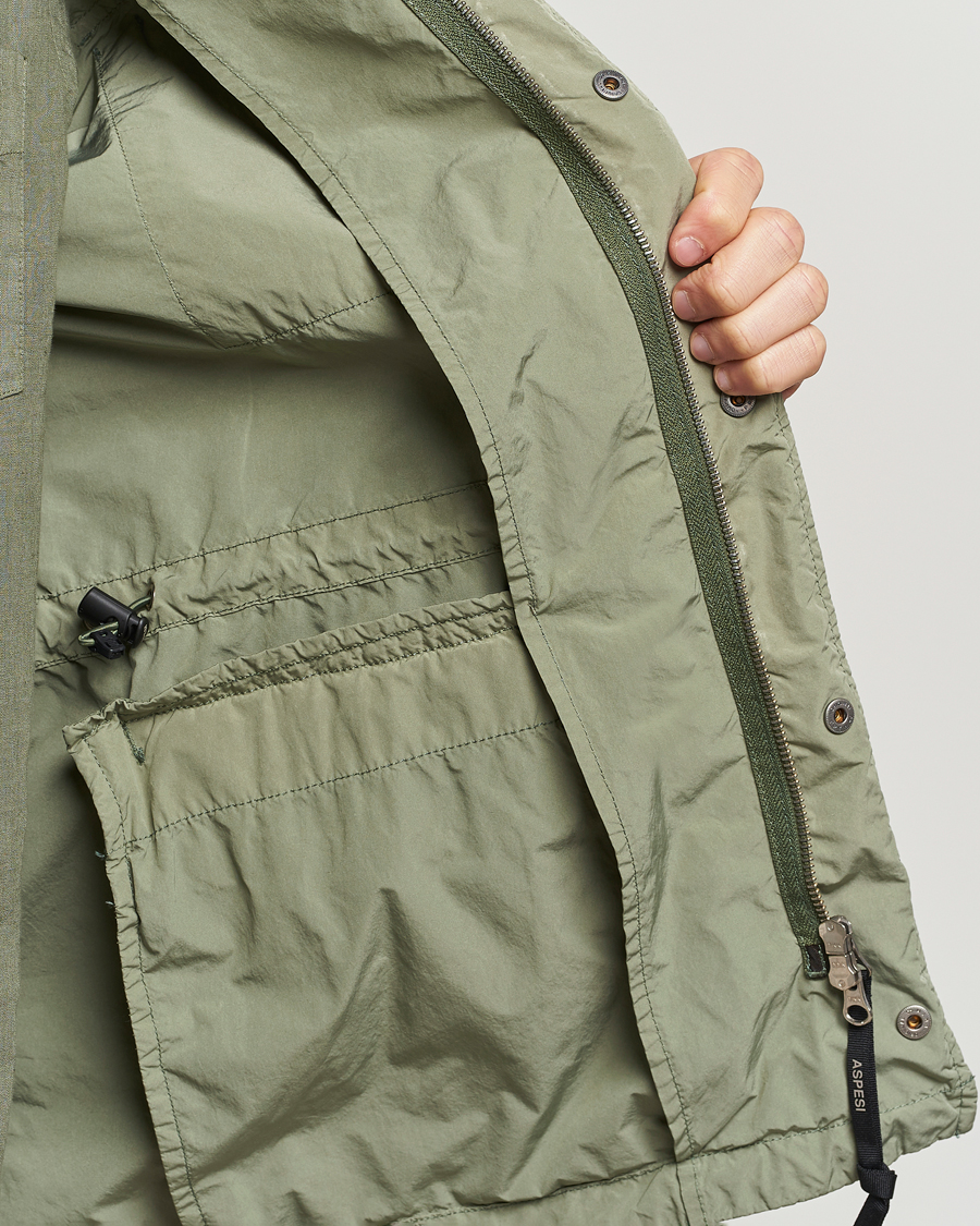 Men | Coats & Jackets | Aspesi | Giubotto Garment Dyed Field Jacket Sage