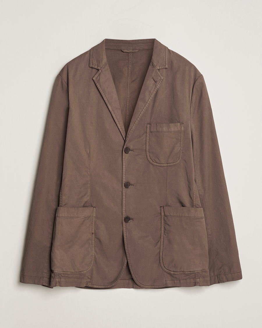 Men | Blazers | Aspesi | Samuraki Washed Cotton Blazer Dark Brown