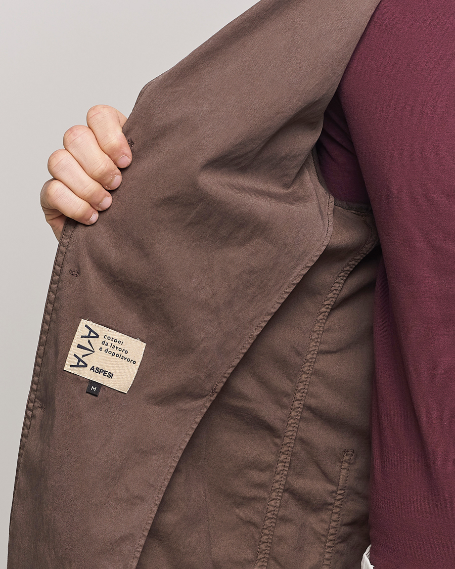 Men | Blazers | Aspesi | Samuraki Washed Cotton Blazer Dark Brown