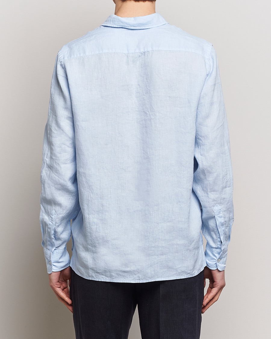 Men | Shirts | Aspesi | Linen Popover Shirt Light Blue