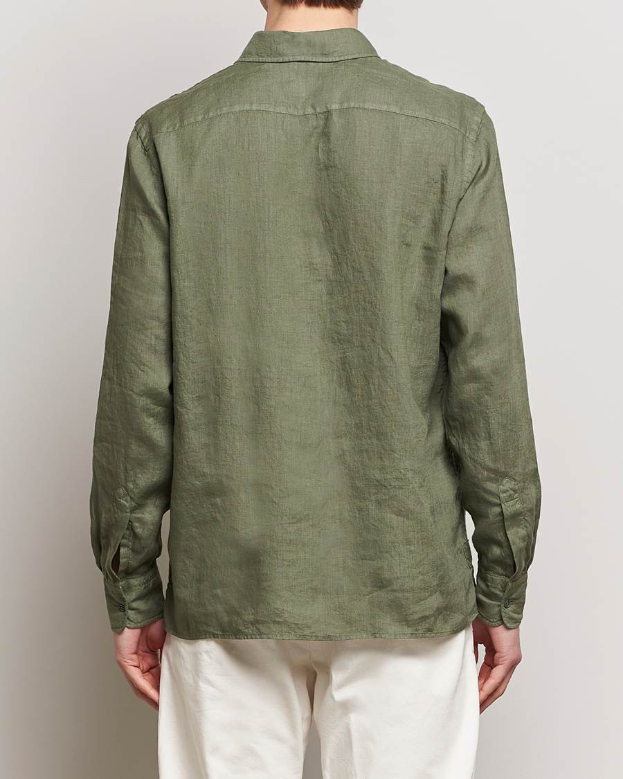 Men | Shirts | Aspesi | Linen Popover Shirt Military