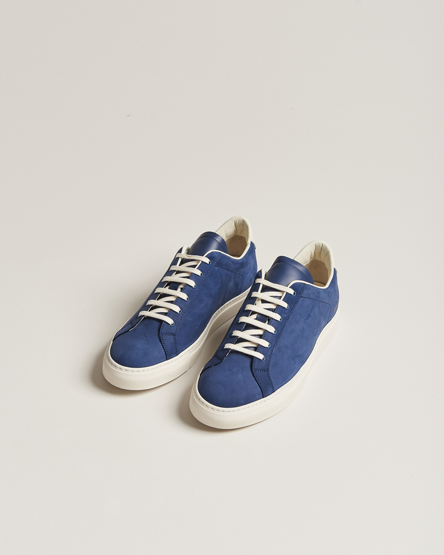 Men |  | Common Projects | Retro Pebbled Nappa Leather Sneaker Blue/White
