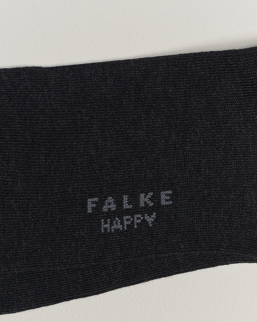 Men | Everyday Socks | Falke | Happy 2-Pack Cotton Socks Anthracite Melange