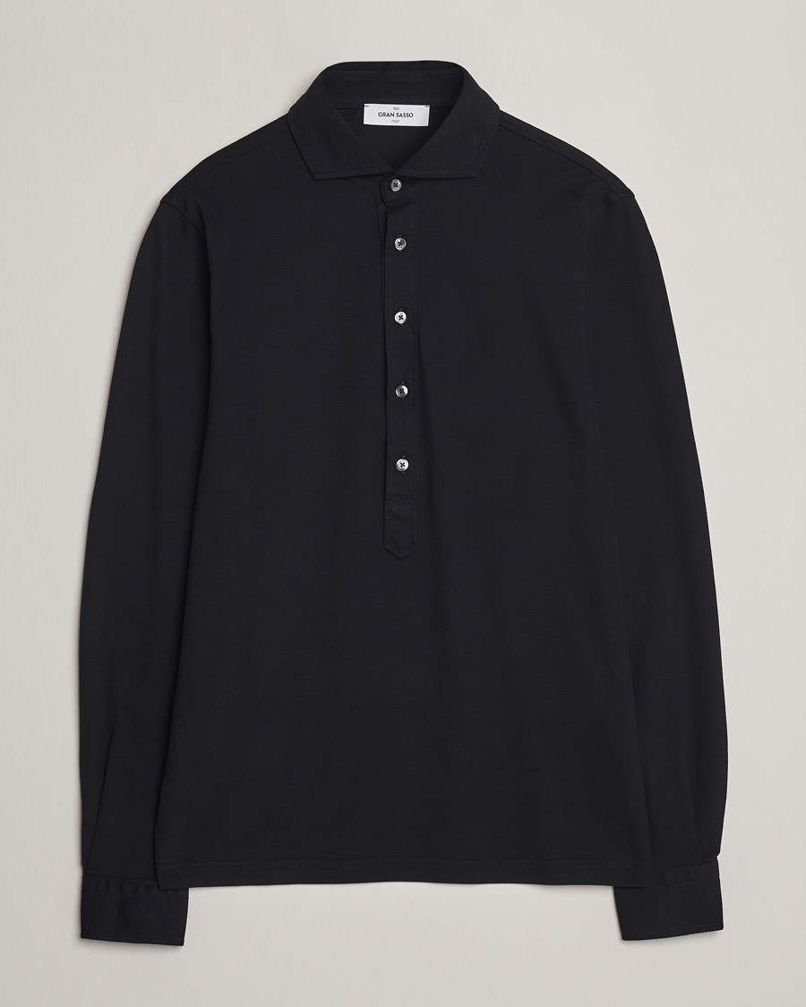 Men | Shirts | Gran Sasso | Popover Shirt Black