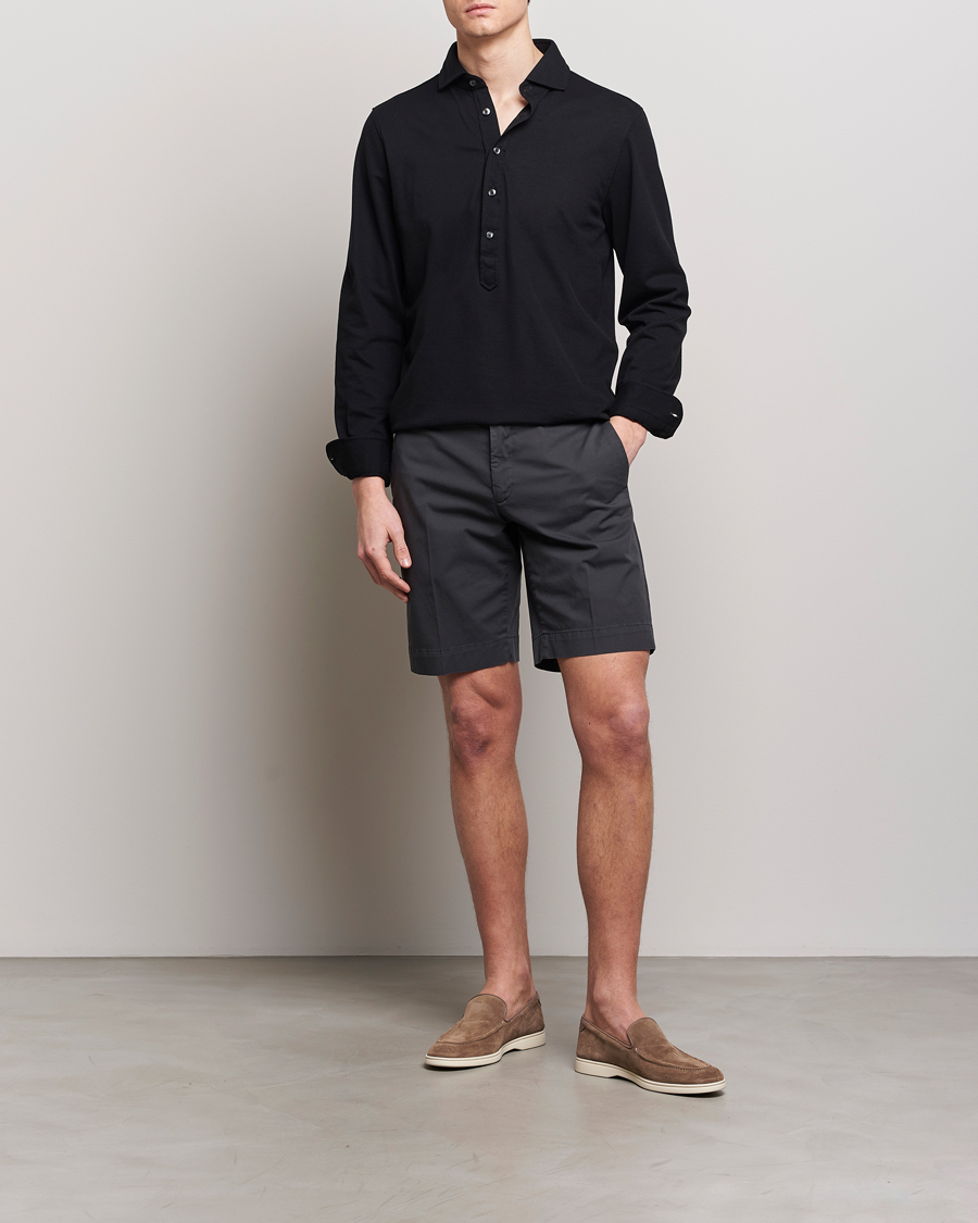 Men | Shirts | Gran Sasso | Popover Shirt Black
