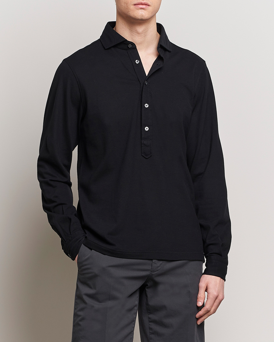 Men | Gran Sasso | Gran Sasso | Popover Shirt Black