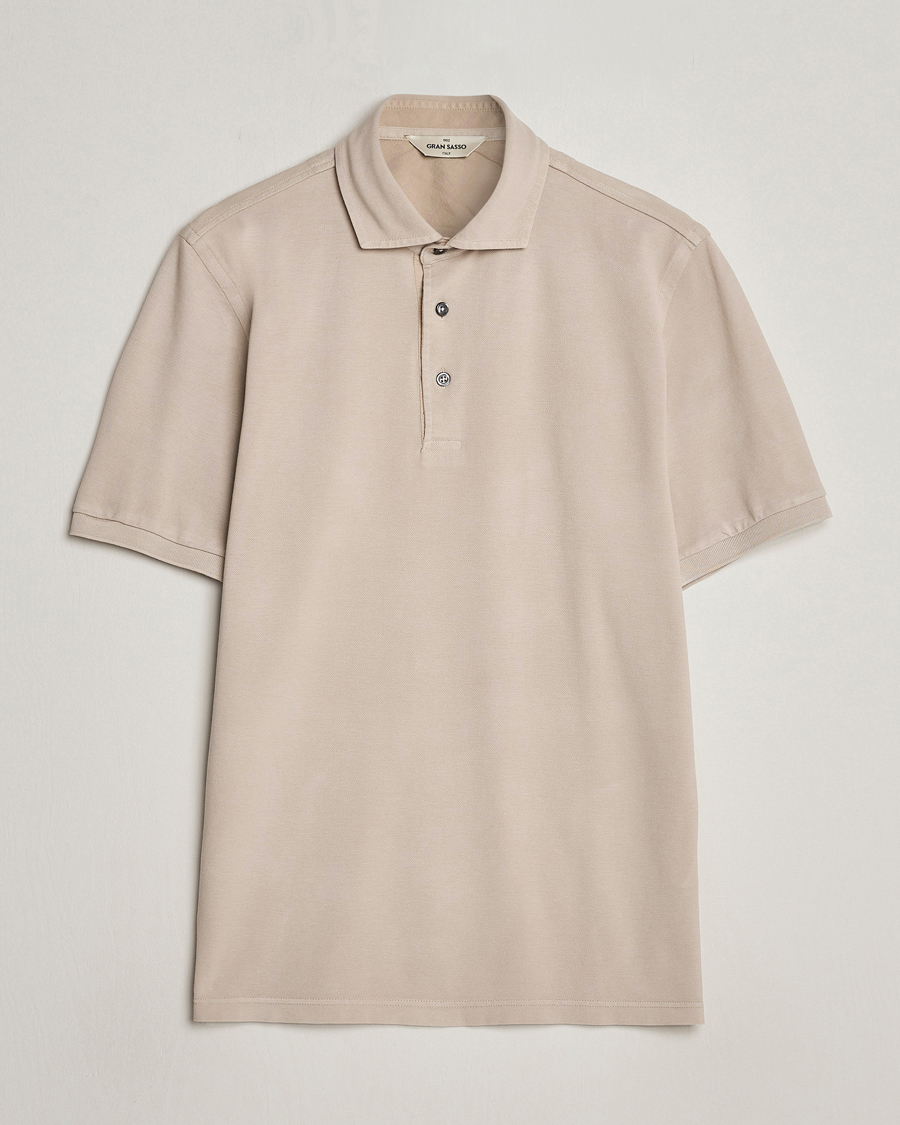 Men | Polo Shirts | Gran Sasso | Washed Polo Beige Melange
