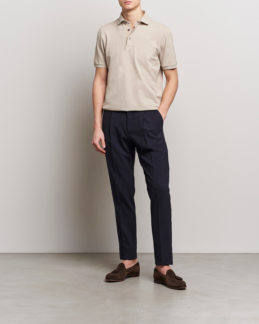 Men | Polo Shirts | Gran Sasso | Washed Polo Beige Melange