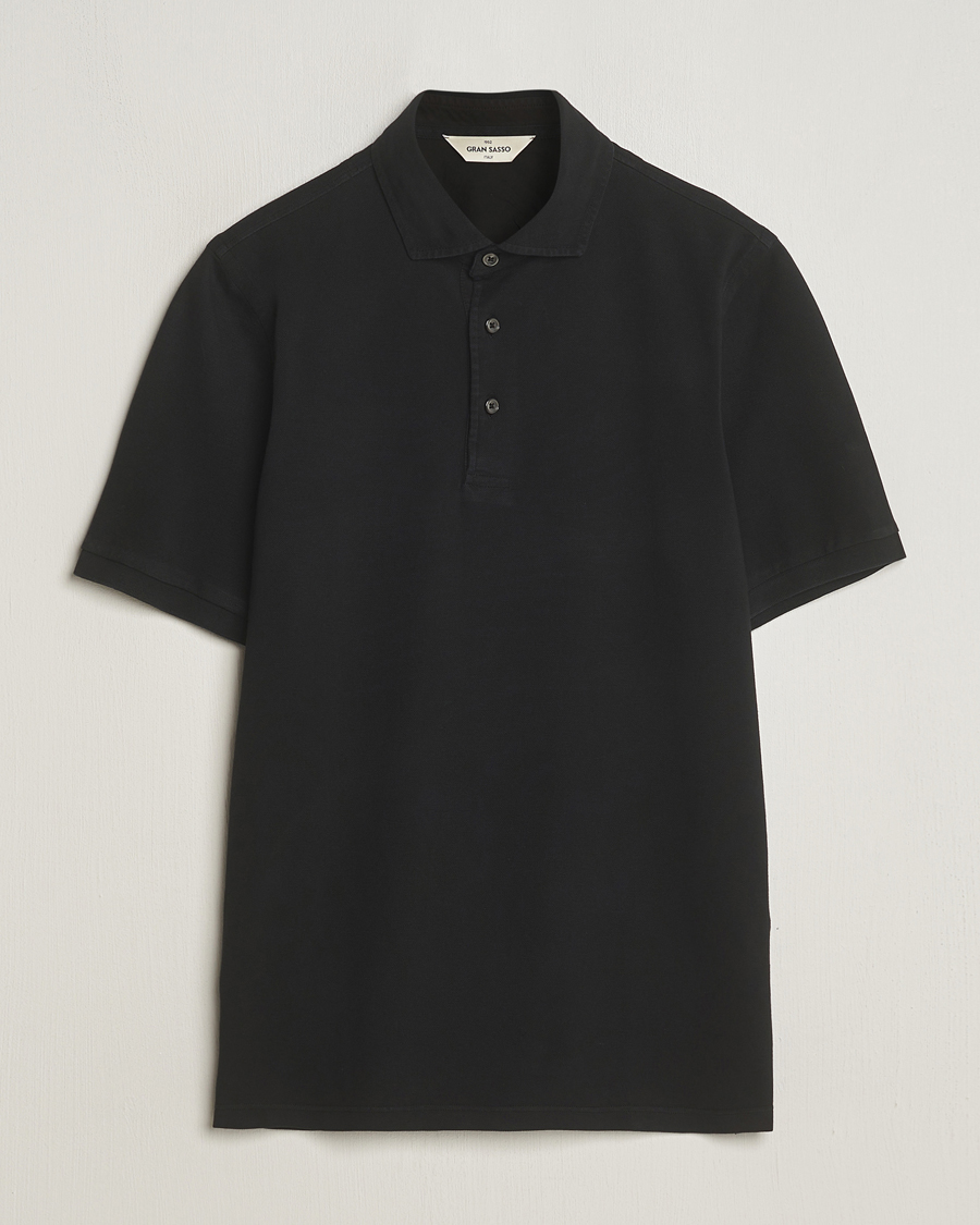 Men | Polo Shirts | Gran Sasso | Washed Polo Black