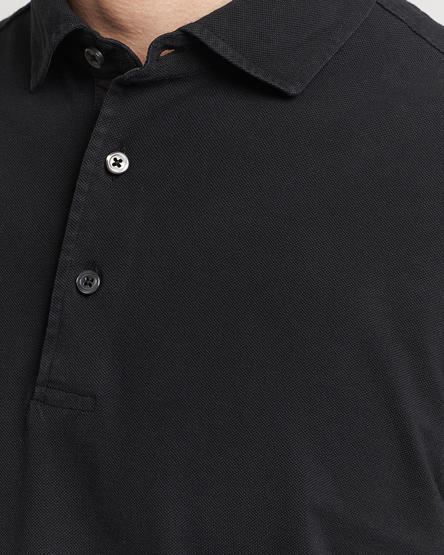 Men | Polo Shirts | Gran Sasso | Washed Polo Black