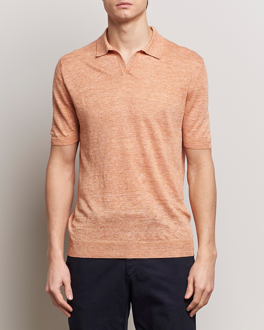 Men |  | Gran Sasso | Knitted Linen Polo Orange