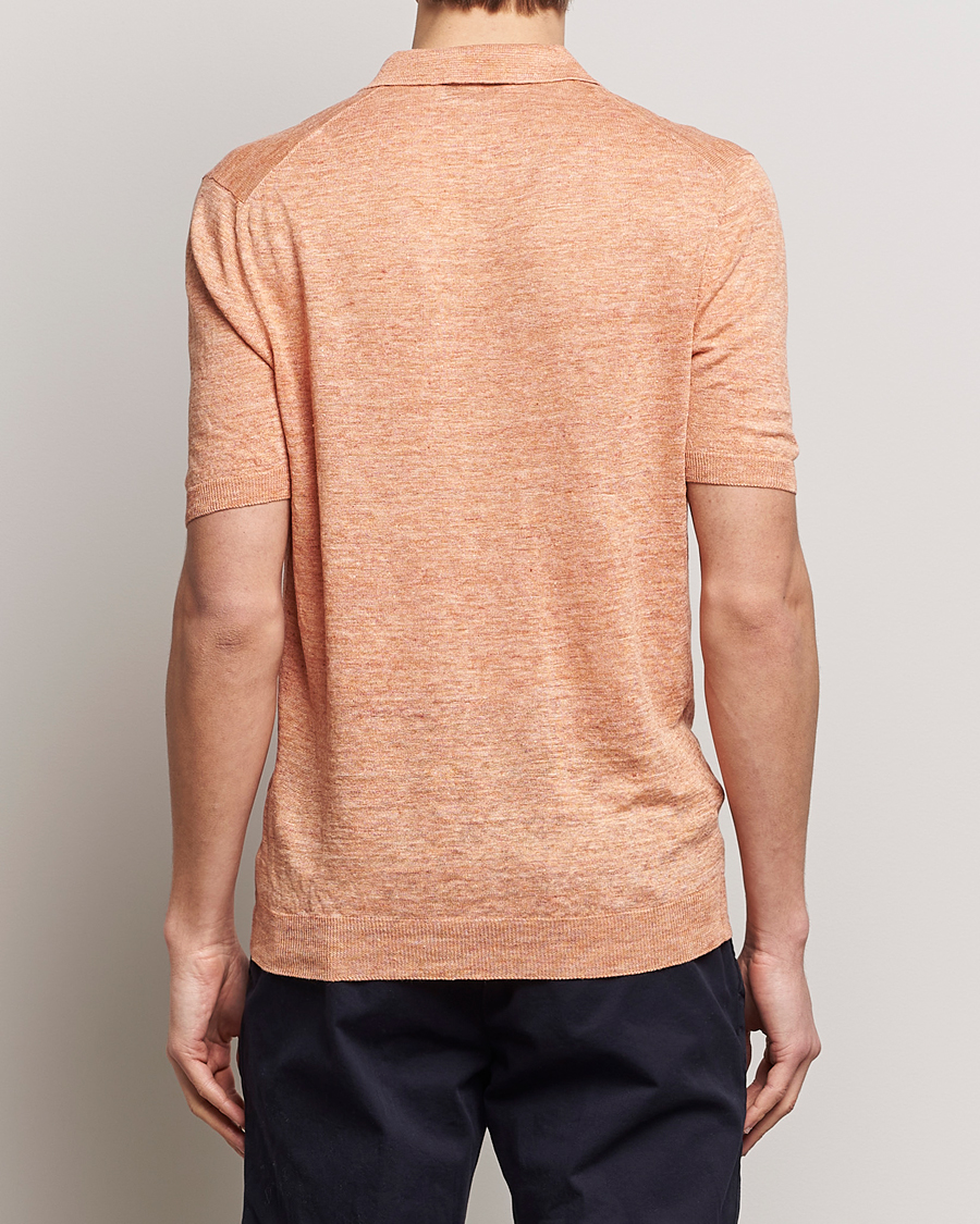 Men | Polo Shirts | Gran Sasso | Knitted Linen Polo Orange
