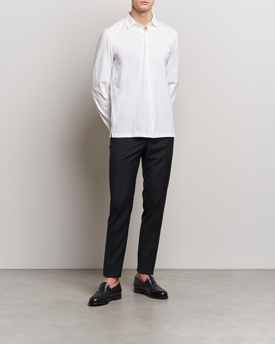 Men | Shirts | Gran Sasso | Washed Cotton Jersey Shirt White