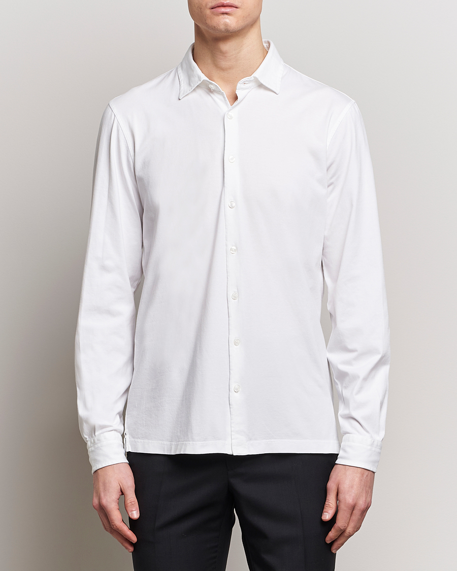 Men | Shirts | Gran Sasso | Washed Cotton Jersey Shirt White