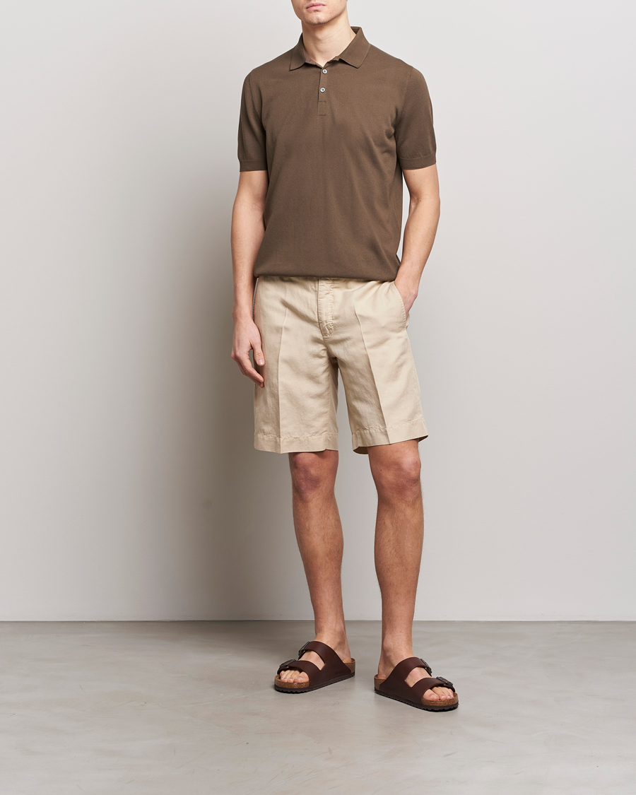 Men | Polo Shirts | Gran Sasso | Cotton Knitted Polo Dark Brown